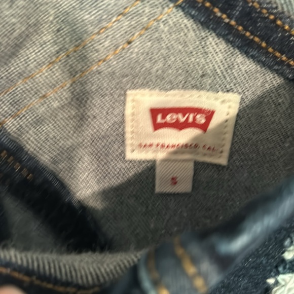 Levi Strauss Dark Denim Capri Overalls - Picture 4 of 6